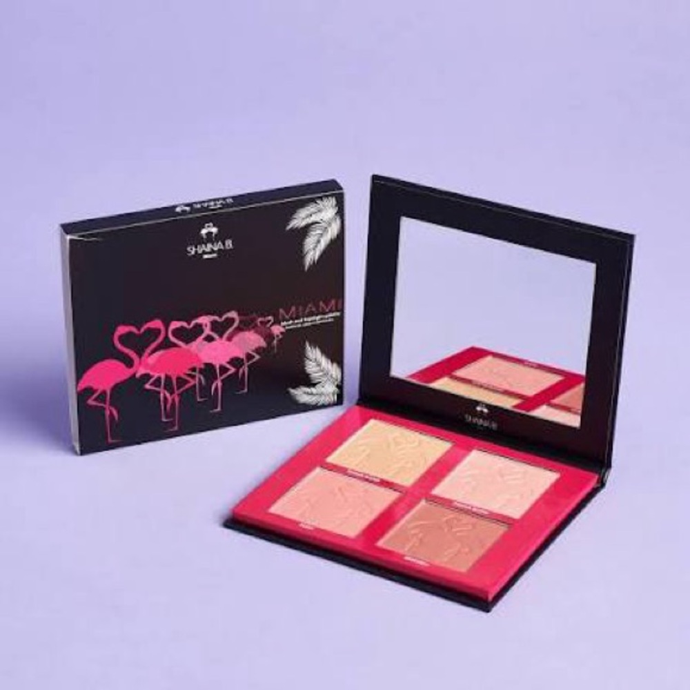 SHAN Miami Glow Face Palette - pink, brown, blush, champagne